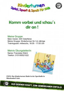 Kinderturnen für 3-4 Jährige